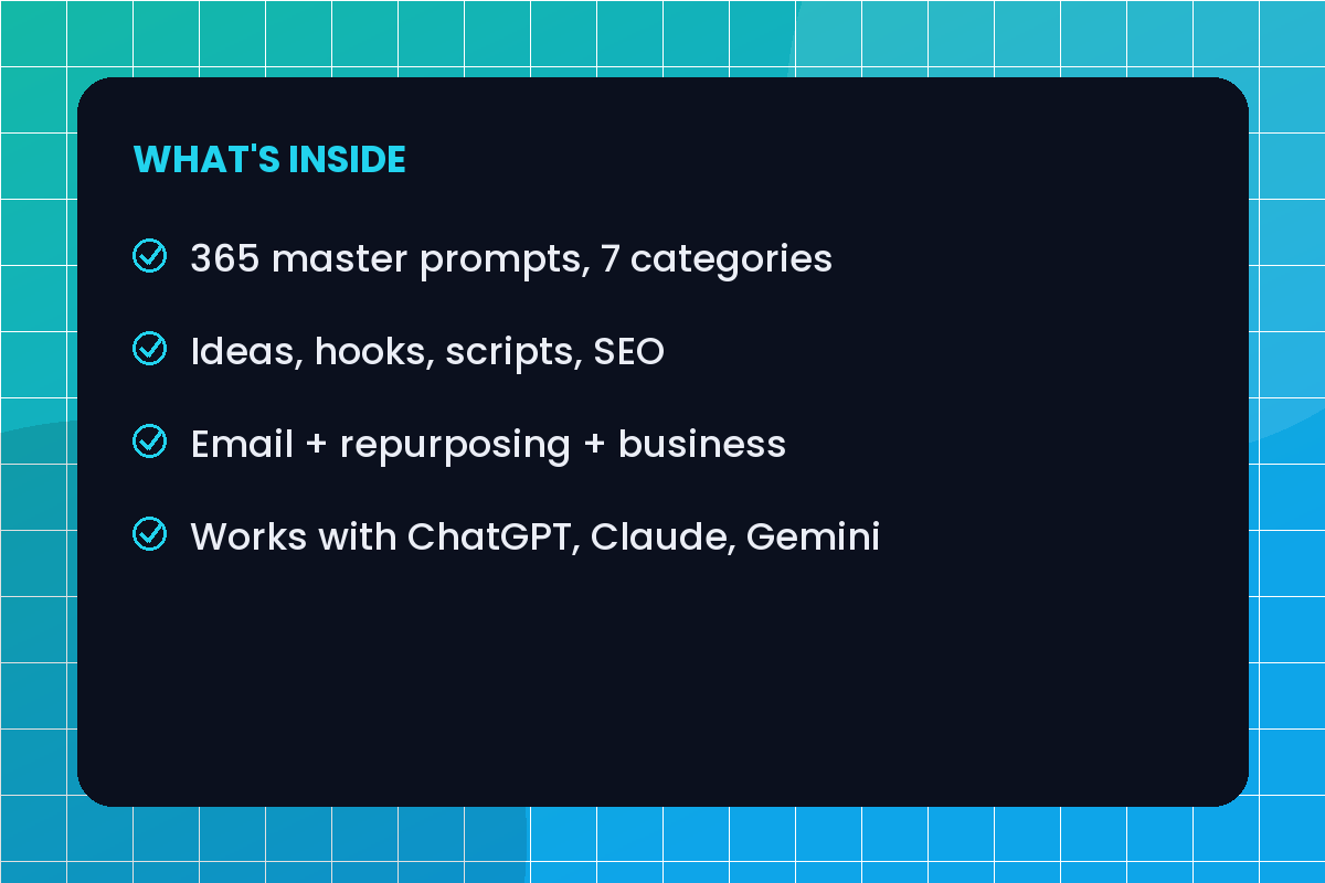 1,000+ ChatGPT Prompts for Content Creators — What's Inside