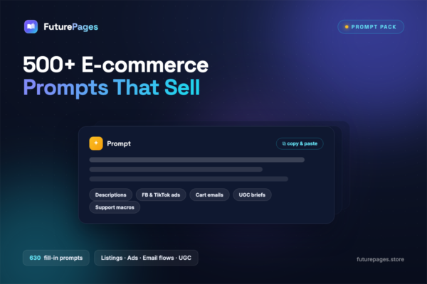 500+ E-commerce Prompts That Sell — product cover