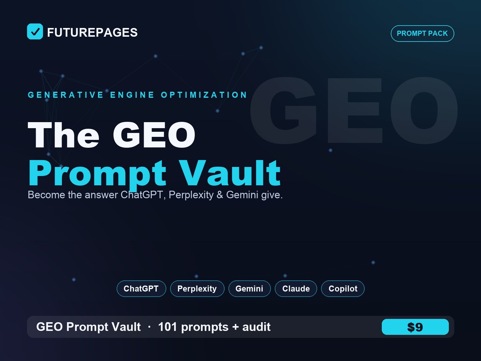 The GEO Prompt Vault — 101 Prompts to Get Cited by AI — product cover